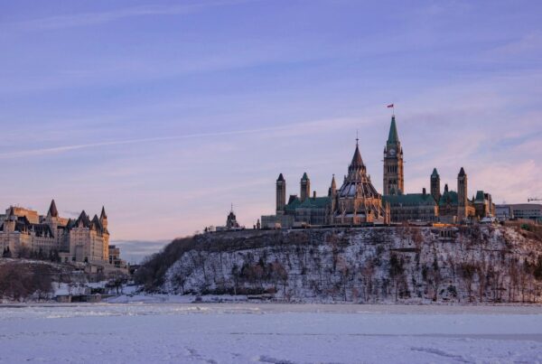Parliament Hill in Ottawa in winter
